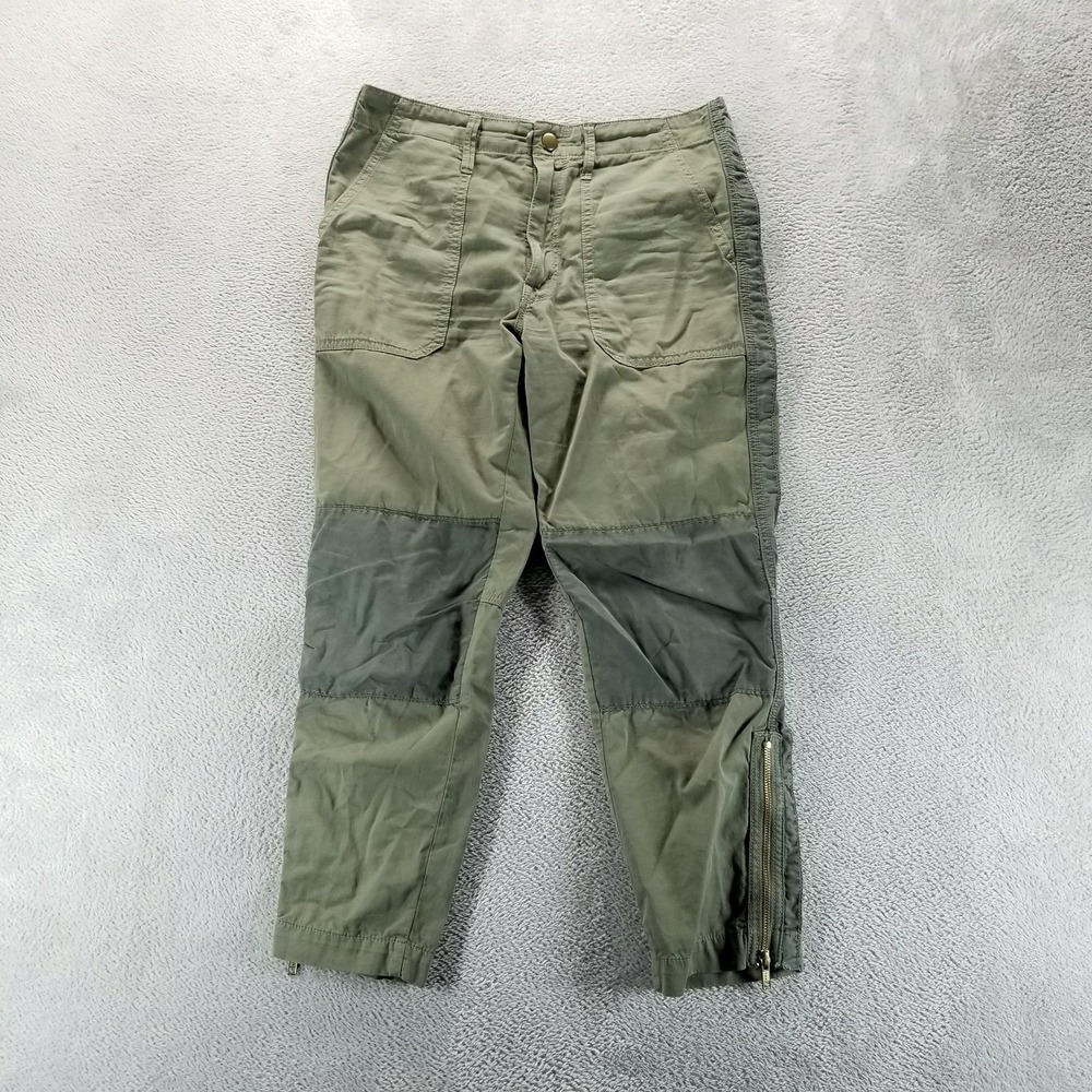 Mother Pants‎ Womens 26 Green The Army Racketeer Jogger Ankle Zip Cargo Military